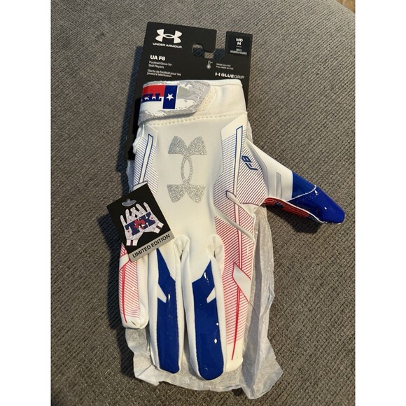 Under Armour Other - Under Armour UA F8 Football Gloves MD USA Flag Limited Edition GlueGrip New